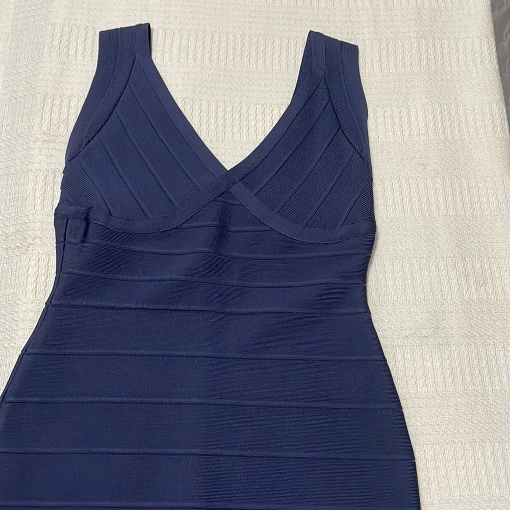 Herve Leger blue mini dress size L
